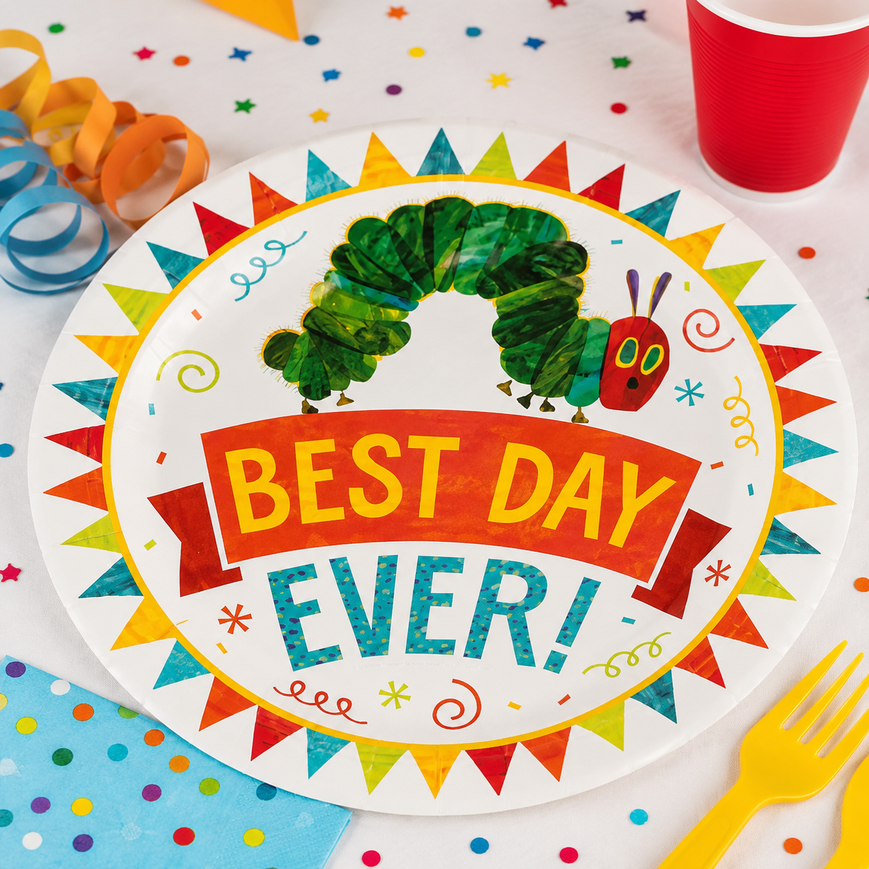 The Very Hungry Caterpillar Round Dinner Plates-8Pk
